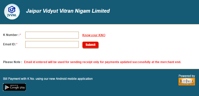 Jvvnl Online Bill Payment Quick Pay Jaipur Electricity Bill