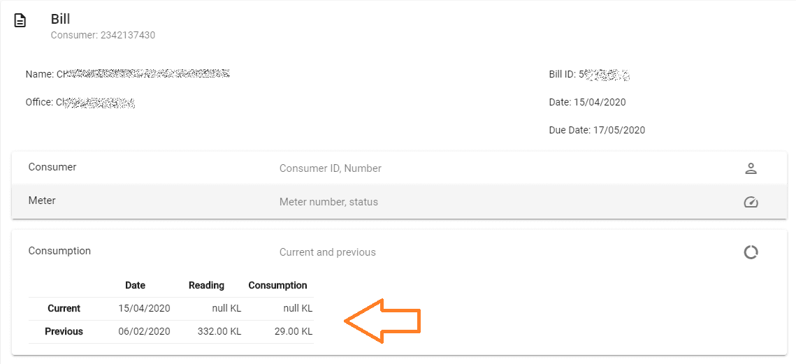 KWA Water Consumption Meter Reading