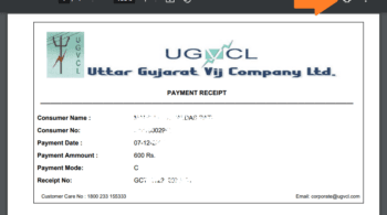 UGVCL Payment Receipt PDF